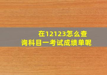 在12123怎么查询科目一考试成绩单呢