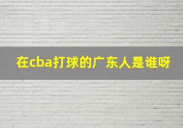 在cba打球的广东人是谁呀