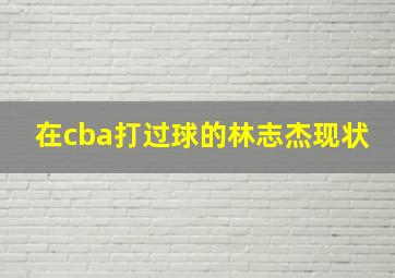 在cba打过球的林志杰现状