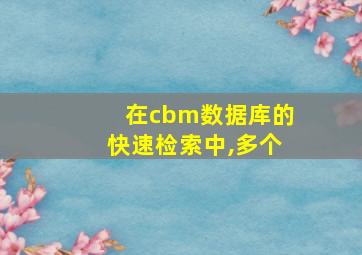 在cbm数据库的快速检索中,多个