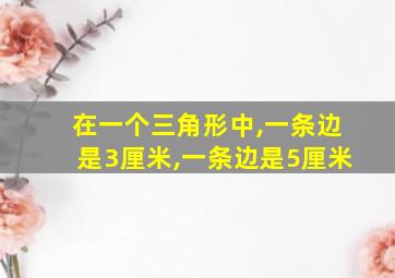 在一个三角形中,一条边是3厘米,一条边是5厘米