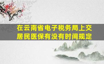 在云南省电子税务局上交居民医保有没有时间规定