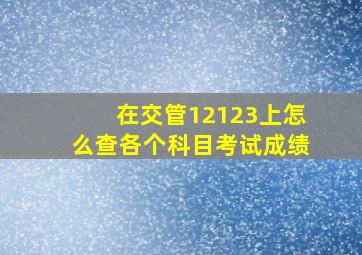 在交管12123上怎么查各个科目考试成绩