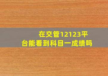 在交管12123平台能看到科目一成绩吗