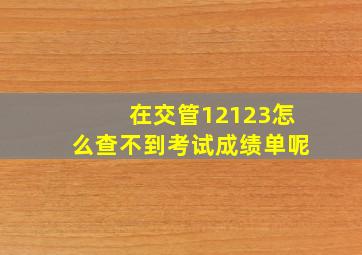 在交管12123怎么查不到考试成绩单呢