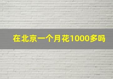 在北京一个月花1000多吗