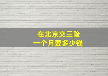 在北京交三险一个月要多少钱