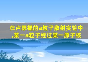 在卢瑟福的a粒子散射实验中,某一a粒子经过某一原子核