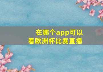 在哪个app可以看欧洲杯比赛直播