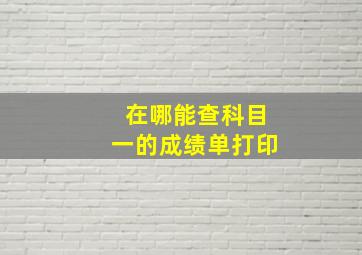 在哪能查科目一的成绩单打印