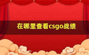 在哪里查看csgo战绩