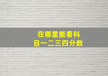 在哪里能看科目一二三四分数