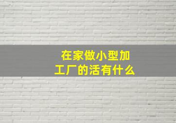 在家做小型加工厂的活有什么