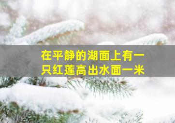 在平静的湖面上有一只红莲高出水面一米