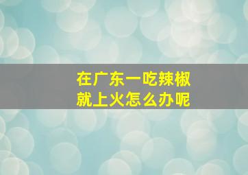 在广东一吃辣椒就上火怎么办呢