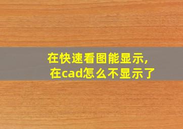 在快速看图能显示,在cad怎么不显示了