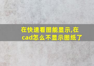 在快速看图能显示,在cad怎么不显示图纸了