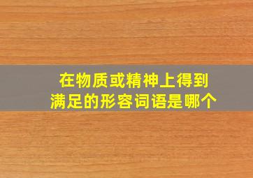 在物质或精神上得到满足的形容词语是哪个