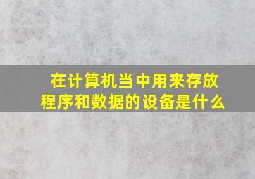 在计算机当中用来存放程序和数据的设备是什么