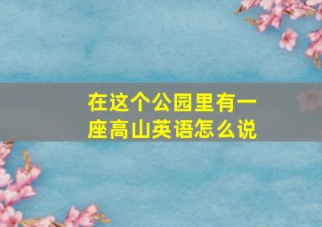 在这个公园里有一座高山英语怎么说