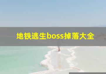 地铁逃生boss掉落大全