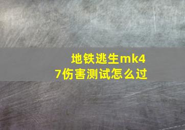 地铁逃生mk47伤害测试怎么过