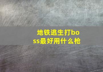 地铁逃生打boss最好用什么枪