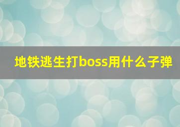 地铁逃生打boss用什么子弹