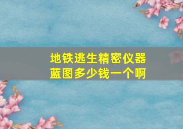 地铁逃生精密仪器蓝图多少钱一个啊