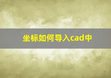 坐标如何导入cad中