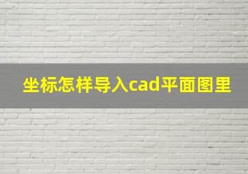 坐标怎样导入cad平面图里