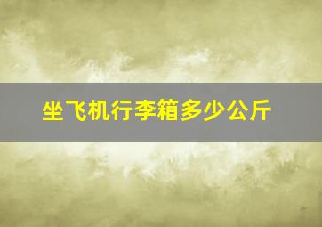 坐飞机行李箱多少公斤