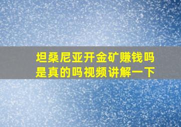 坦桑尼亚开金矿赚钱吗是真的吗视频讲解一下