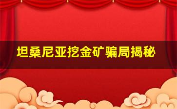 坦桑尼亚挖金矿骗局揭秘