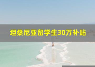 坦桑尼亚留学生30万补贴