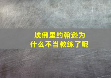 埃佛里约翰逊为什么不当教练了呢