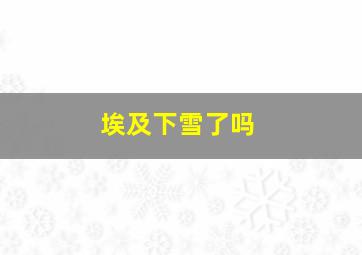 埃及下雪了吗