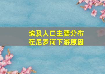 埃及人口主要分布在尼罗河下游原因