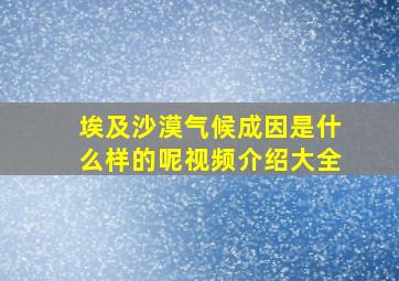 埃及沙漠气候成因是什么样的呢视频介绍大全