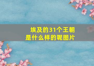 埃及的31个王朝是什么样的呢图片