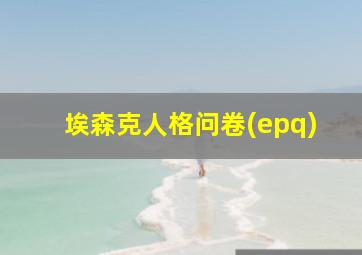 埃森克人格问卷(epq)