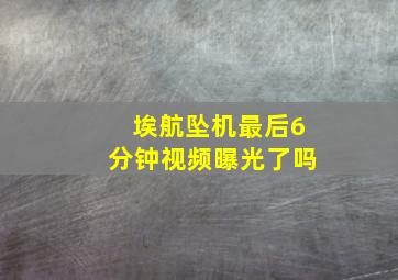 埃航坠机最后6分钟视频曝光了吗