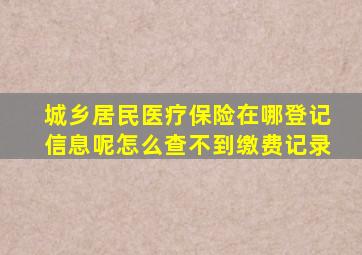 城乡居民医疗保险在哪登记信息呢怎么查不到缴费记录