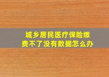 城乡居民医疗保险缴费不了没有数据怎么办