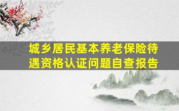 城乡居民基本养老保险待遇资格认证问题自查报告