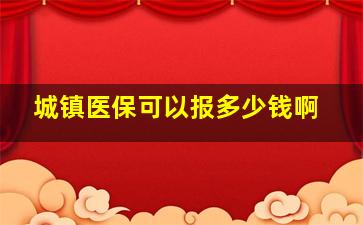 城镇医保可以报多少钱啊