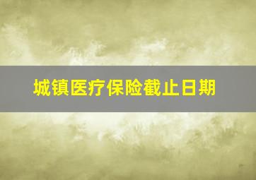 城镇医疗保险截止日期