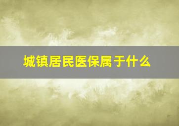 城镇居民医保属于什么