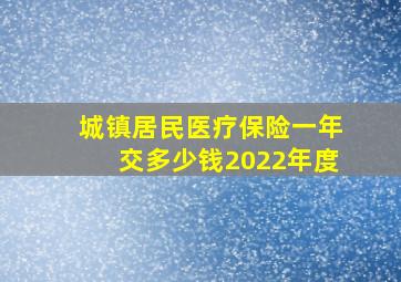 城镇居民医疗保险一年交多少钱2022年度