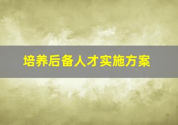 培养后备人才实施方案